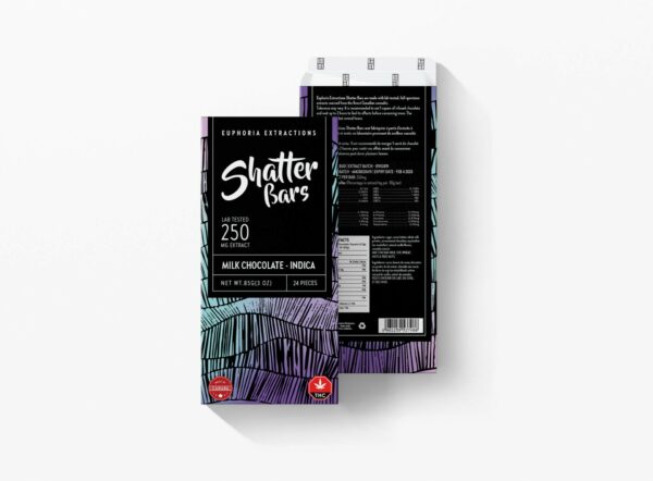 Euphoria Extractions – 500mg Shatter Bar – Milk Chocolate (Sativa) | Just Cannabis Canada