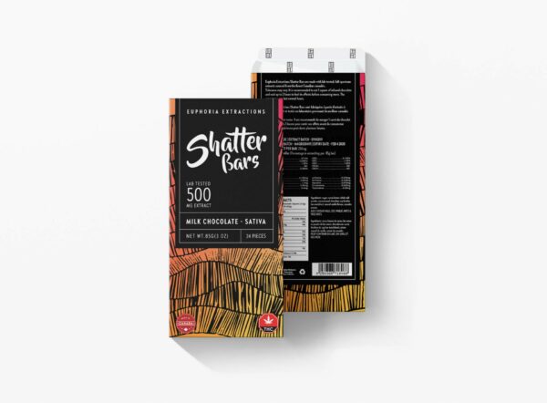 Euphoria Extractions – 500mg Shatter Bar – Milk Chocolate (Sativa) | Just Cannabis Canada