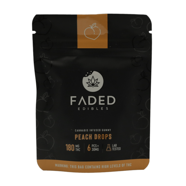 Faded Edibles – Peach Drops – 180mg | Just Cannabis Canada