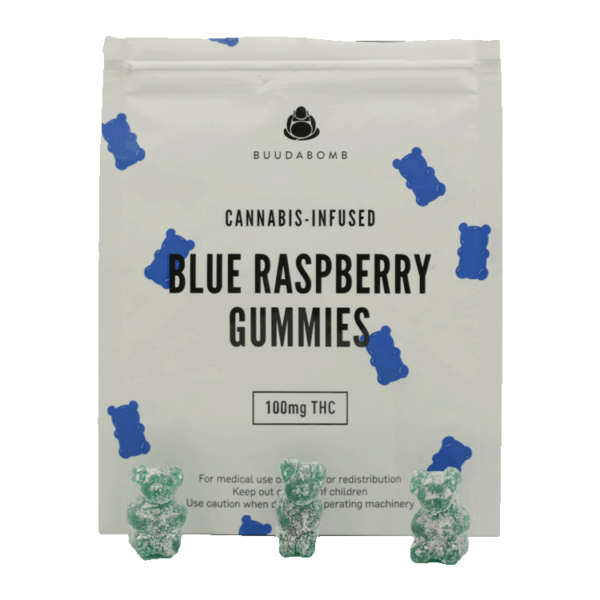 Buudabomb – Blue Raspberry Gummies – 100mg | Just Cannabis Canada