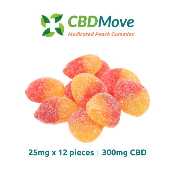 CBD Move – CBD Gummies – Vegan Peaches – 100mg | Just Cannabis Canada