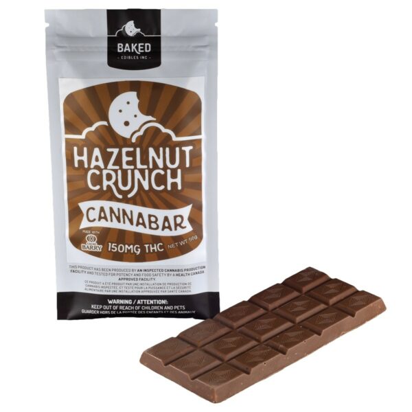 Baked Edibles – Chocolate Bar – Hazelnut Crunch 150mg THC | Just Cannabis Canada