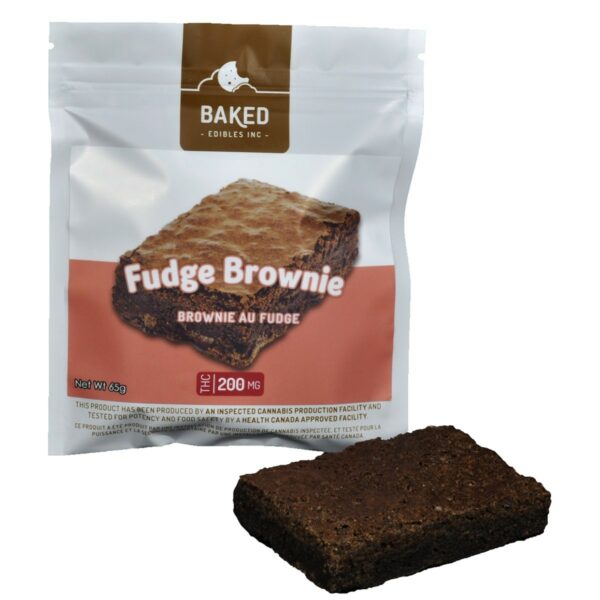 Baked Edibles – Fudge Brownie 200mg THC | Just Cannabis Canada