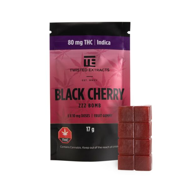 Twisted Extracts – Black Cherry – Zzz Bombs – 80mg THC | Just Cannabis Canada