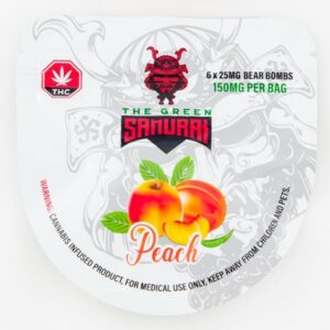 The Green Samurai – Peach Gummies – 150mg | Just Cannabis Canada