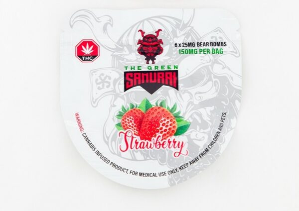 The Green Samurai – Strawberry Gummies – 150mg | Just Cannabis Canada