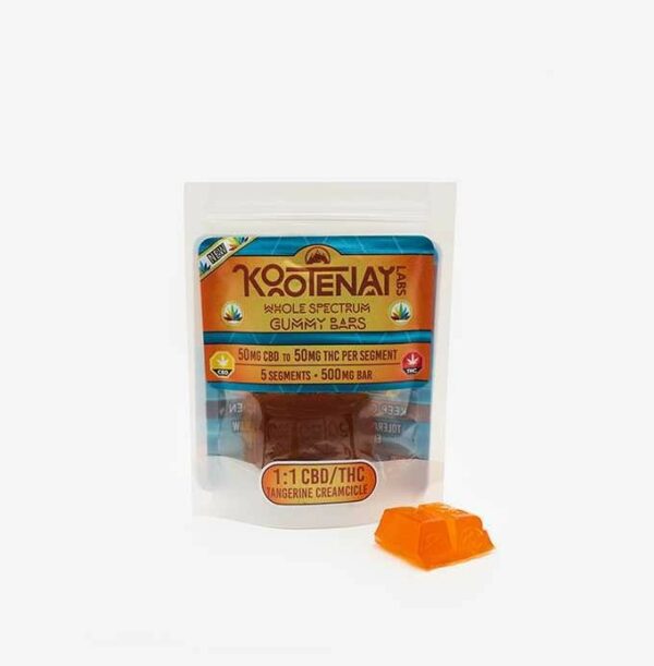 Kootenay Labs – 1:1 Tangerine Creamsicle Gummy – (500mg total) | Just Cannabis Canada