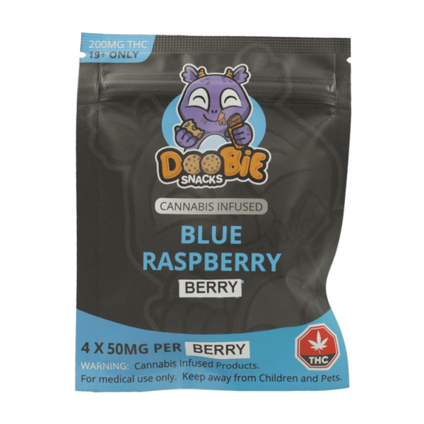 Doobie Snacks – Blue Raspberry – 200mg THC | Just Cannabis Canada