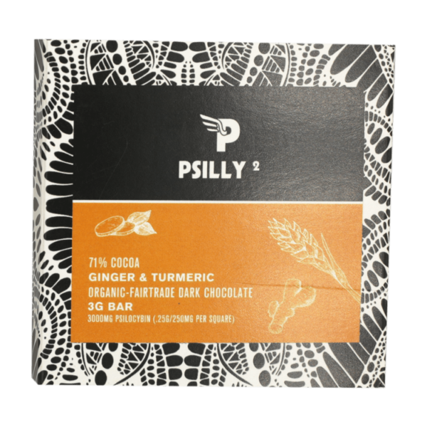 Psilly – Dark Chocolate Bar – Ginger & Turmeric | Just Cannabis Canada