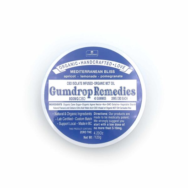 Gumdrop Remedies – Mediterranean Bliss Gummies – 800mg CBD | Just Cannabis Canada