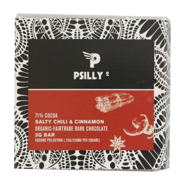 Psilly – Dark Chocolate Bar – Salty Chili & Cinnamon | Just Cannabis Canada