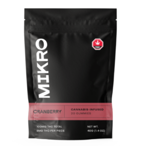 Mikro – THC Gummies – 100mg THC – Cranberry | Just Cannabis Canada