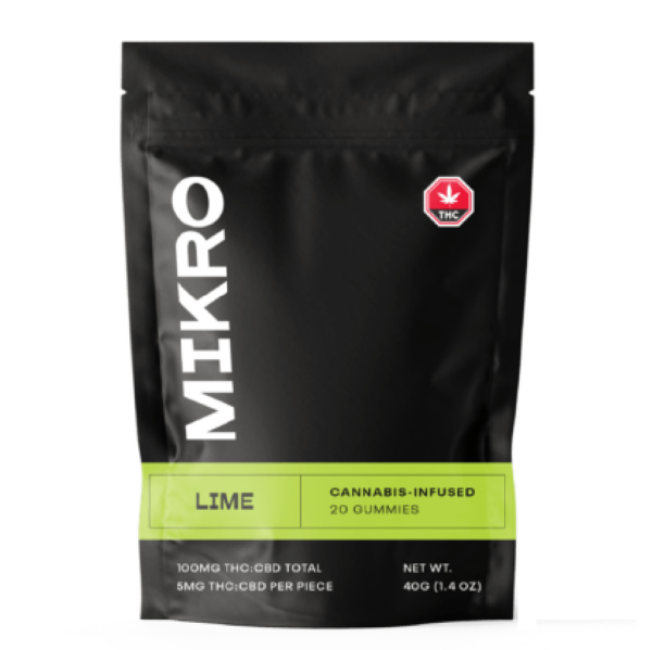 Mikro – 1:1 THC/CBD Gummies – 100mg – Lime | Just Cannabis Canada