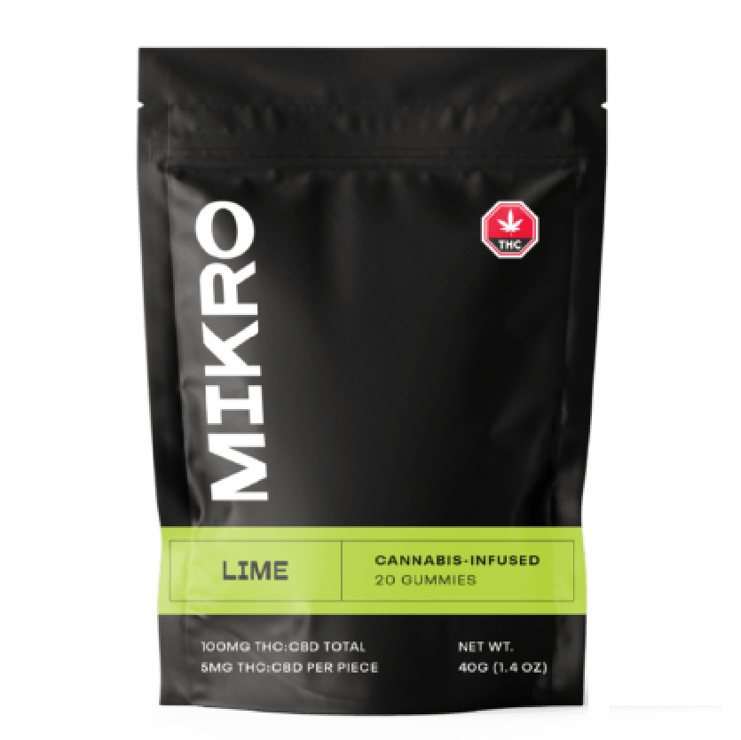 Mikro – 1:1 THC/CBD Gummies – 100mg – Lime | Just Cannabis Canada