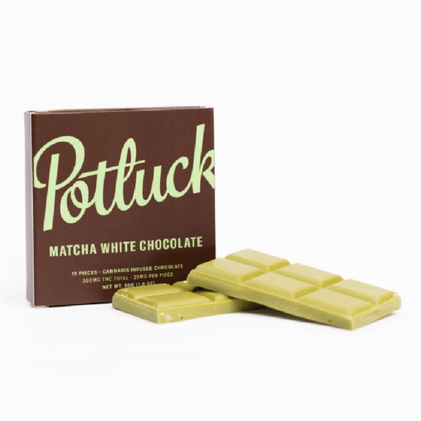 Potluck – Infused Chocolate – Matcha White Chocolate – 300mg THC | Just Cannabis Canada