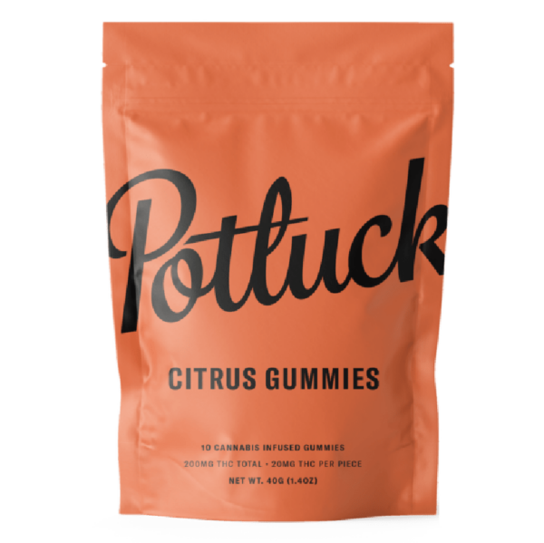 Potluck Extracts – Citrus Gummies – 200mg THC | Just Cannabis Canada